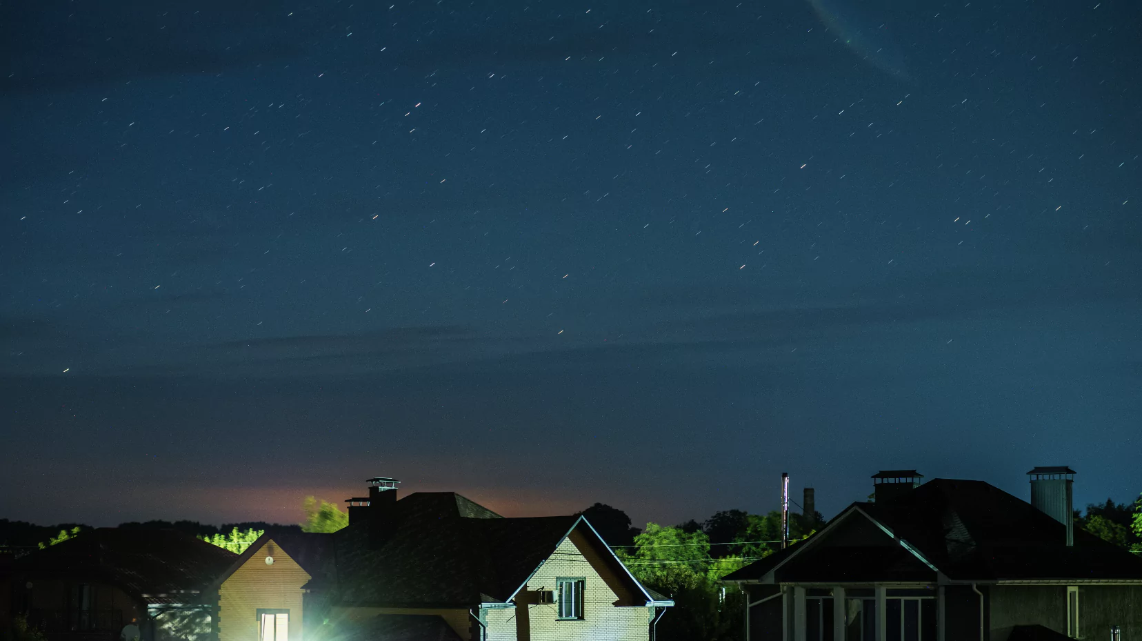 Houses In Timelapse Photo